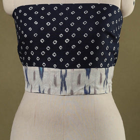 Blue - tie-dye cotton bandhani blouse piece 54 - handcrafted