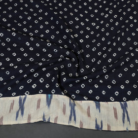 Blue - tie-dye cotton bandhani blouse piece 54 - handcrafted