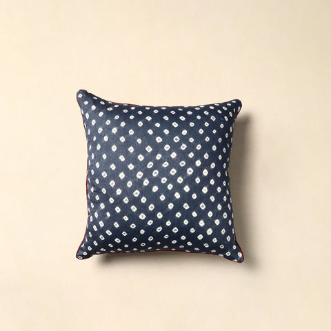 Buy Blue Tie & Dye Cotton Bandhani Cushion Cover Online