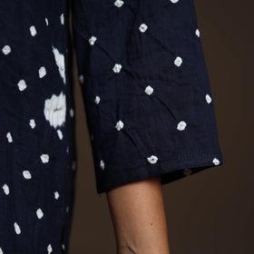 Blue - tie-dye cotton bandhani kurta set (set of 3) 04