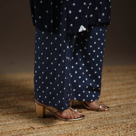 Blue - tie-dye cotton bandhani kurta set (set of 3) 04