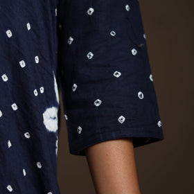 Blue - tie-dye cotton bandhani kurta set (set of 3) 07