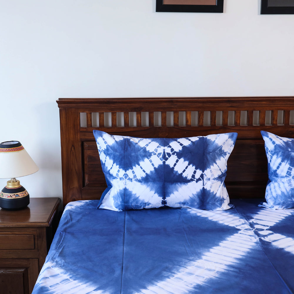 Buy Tie & Dye Cotton Double Shibori Bed Sheet Set
