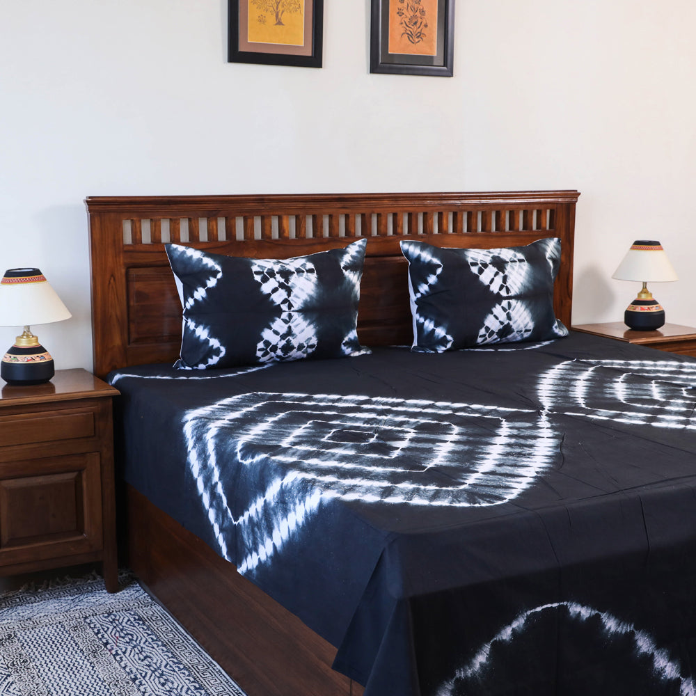 Buy Tie & Dye Cotton Double Shibori Bed Sheet Set
