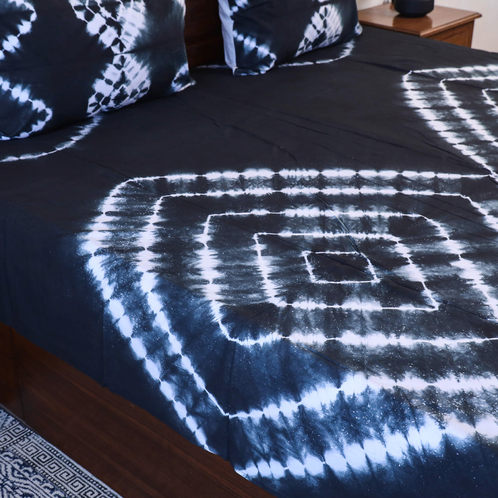 Buy Tie & Dye Cotton Double Shibori Bed Sheet Set