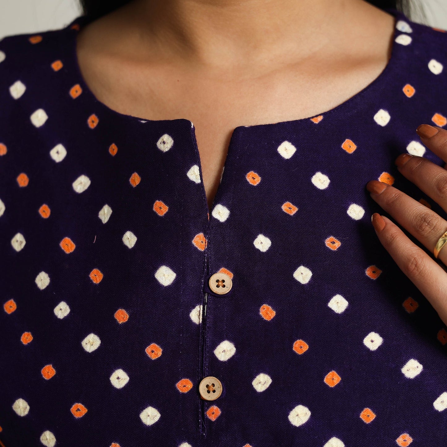  Blue Tie & Dye Cotton Flared Bandhani Dress
