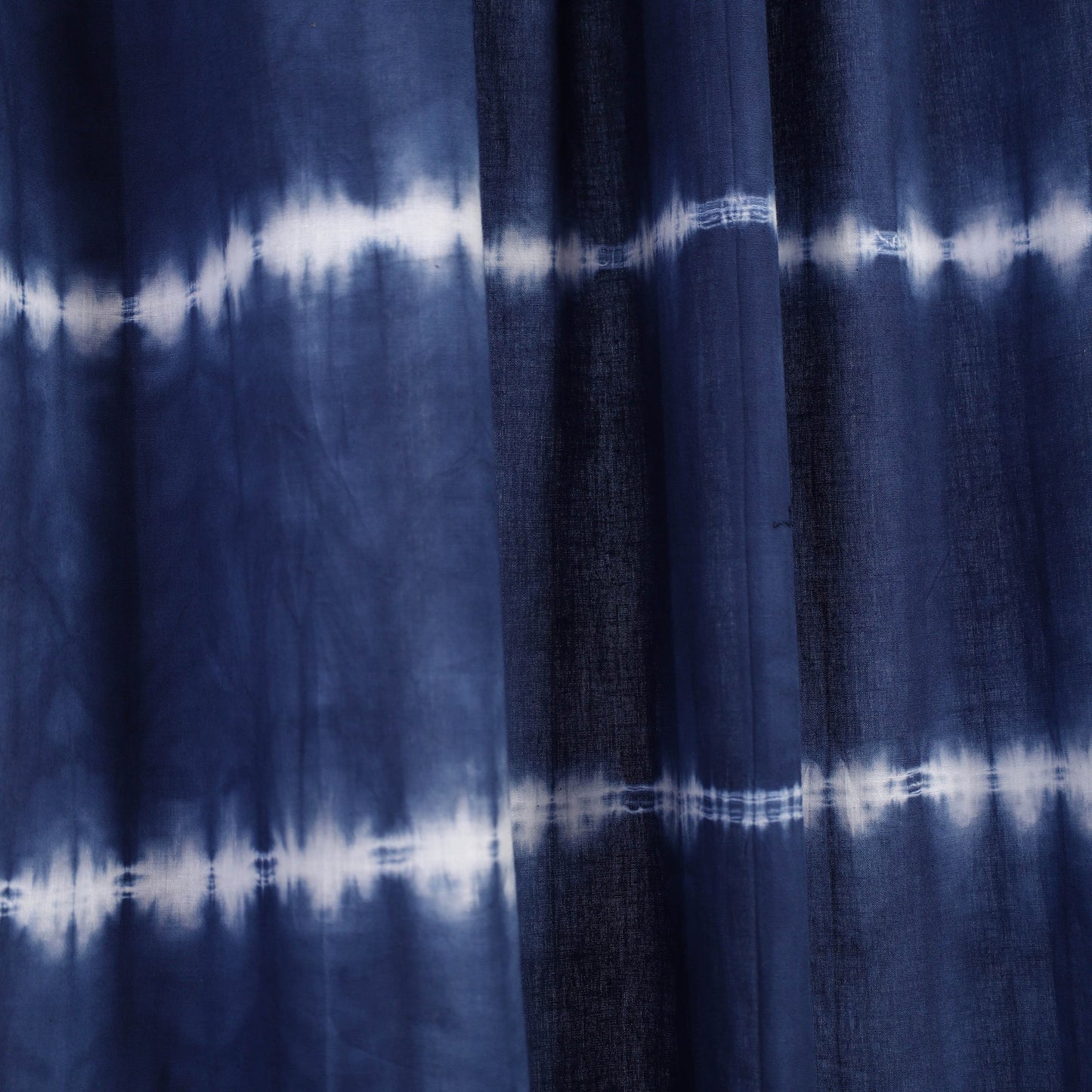 Blue - tie & dye cotton shibori curtain for door (set of 2)