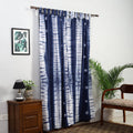 Blue - tie & dye cotton shibori curtain for door (set of 2)