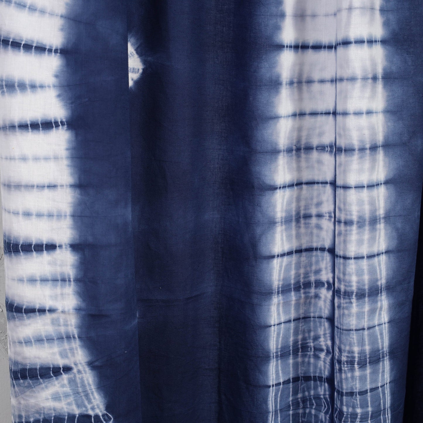 Blue - tie & dye cotton shibori curtain for door (set of 2)