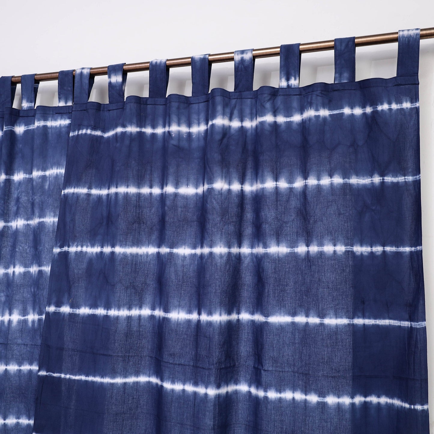 Blue - tie & dye cotton shibori curtain for window (set