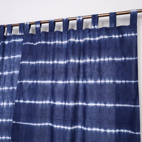 Blue - tie & dye cotton shibori curtain for window (set