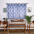 Blue - tie & dye cotton shibori curtain for window (set