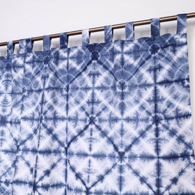 Blue - tie & dye cotton shibori curtain for window (set