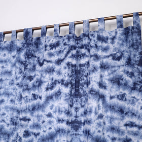 Blue - tie & dye cotton shibori curtain for window (set