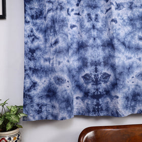 Blue - tie & dye cotton shibori curtain for window (set
