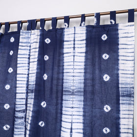 Blue - tie & dye cotton shibori curtain for window (set