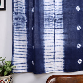 Blue - tie & dye cotton shibori curtain for window (set