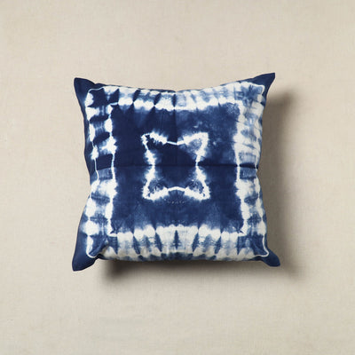 Blue Tie & Dye Cotton Shibori Cushion Cover