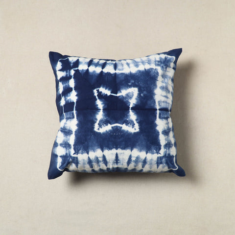 Blue Tie & Dye Cotton Shibori Cushion Cover