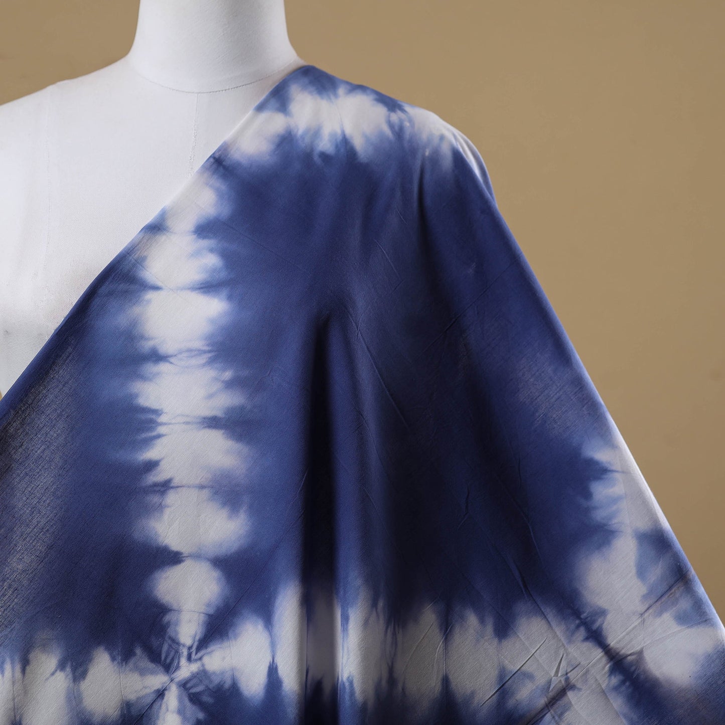 Black - tie-dye cotton shibori fabric 04 - handcrafted