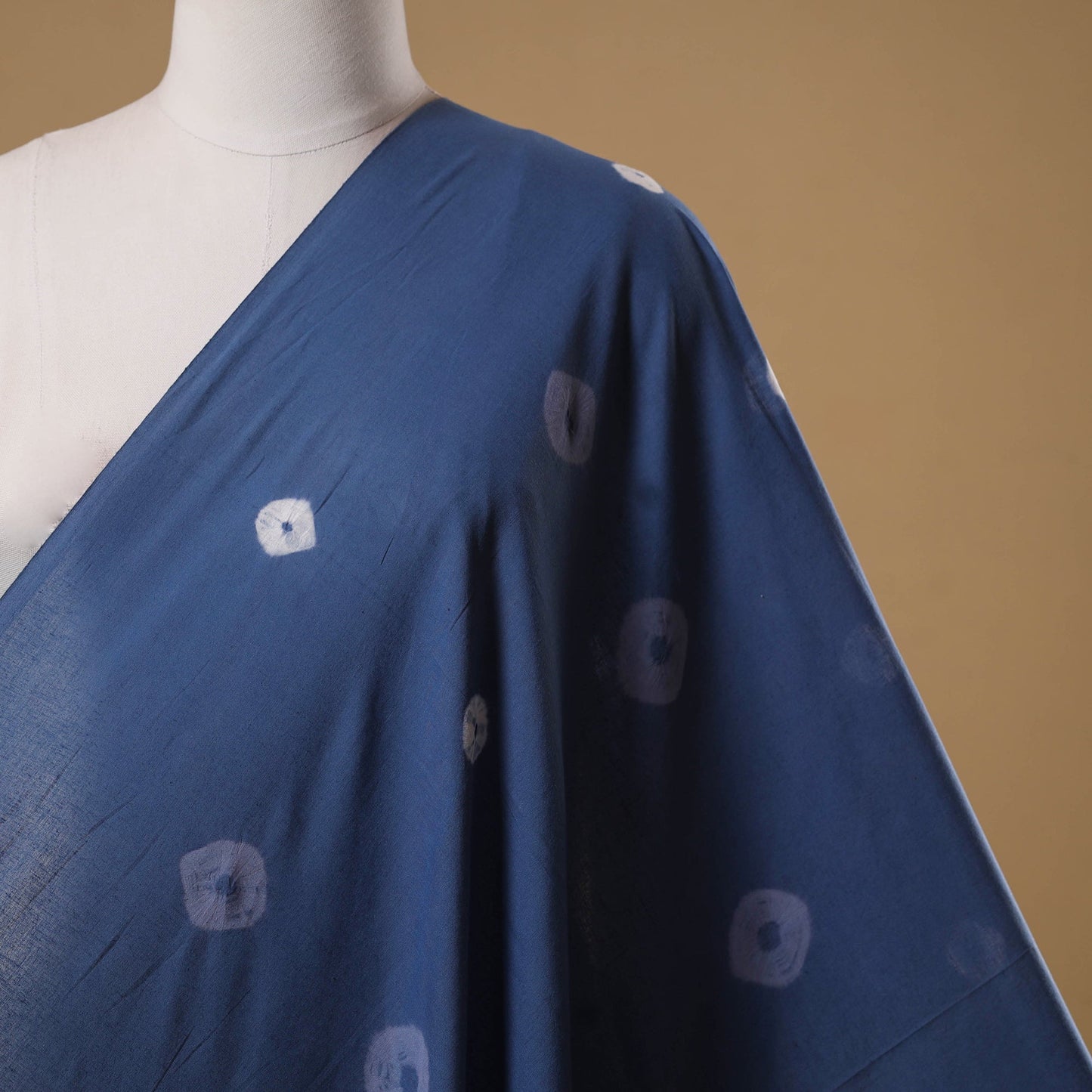 Black - tie-dye cotton shibori fabric 12 - handcrafted