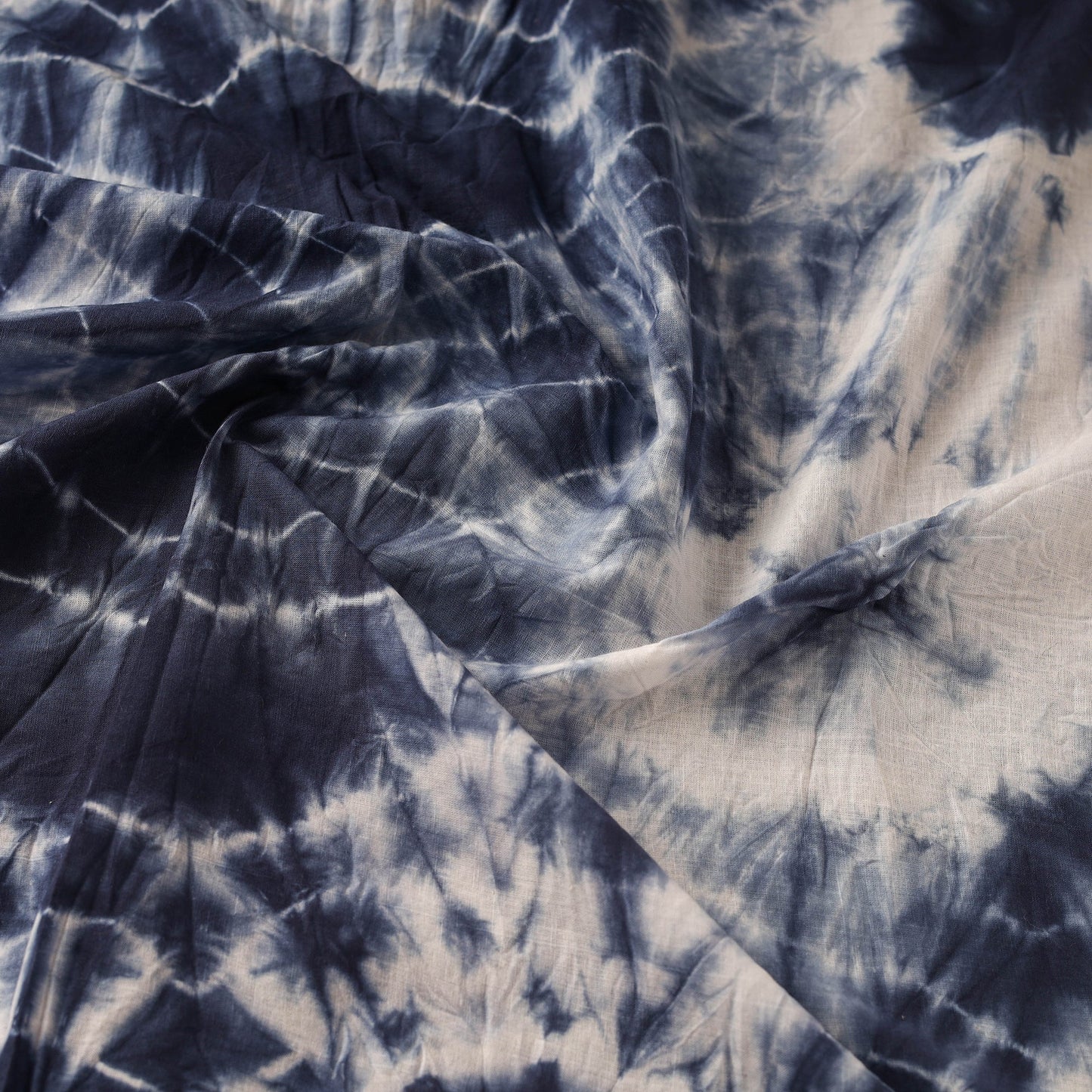 Blue Tie-Dye Cotton Shibori Fabric 