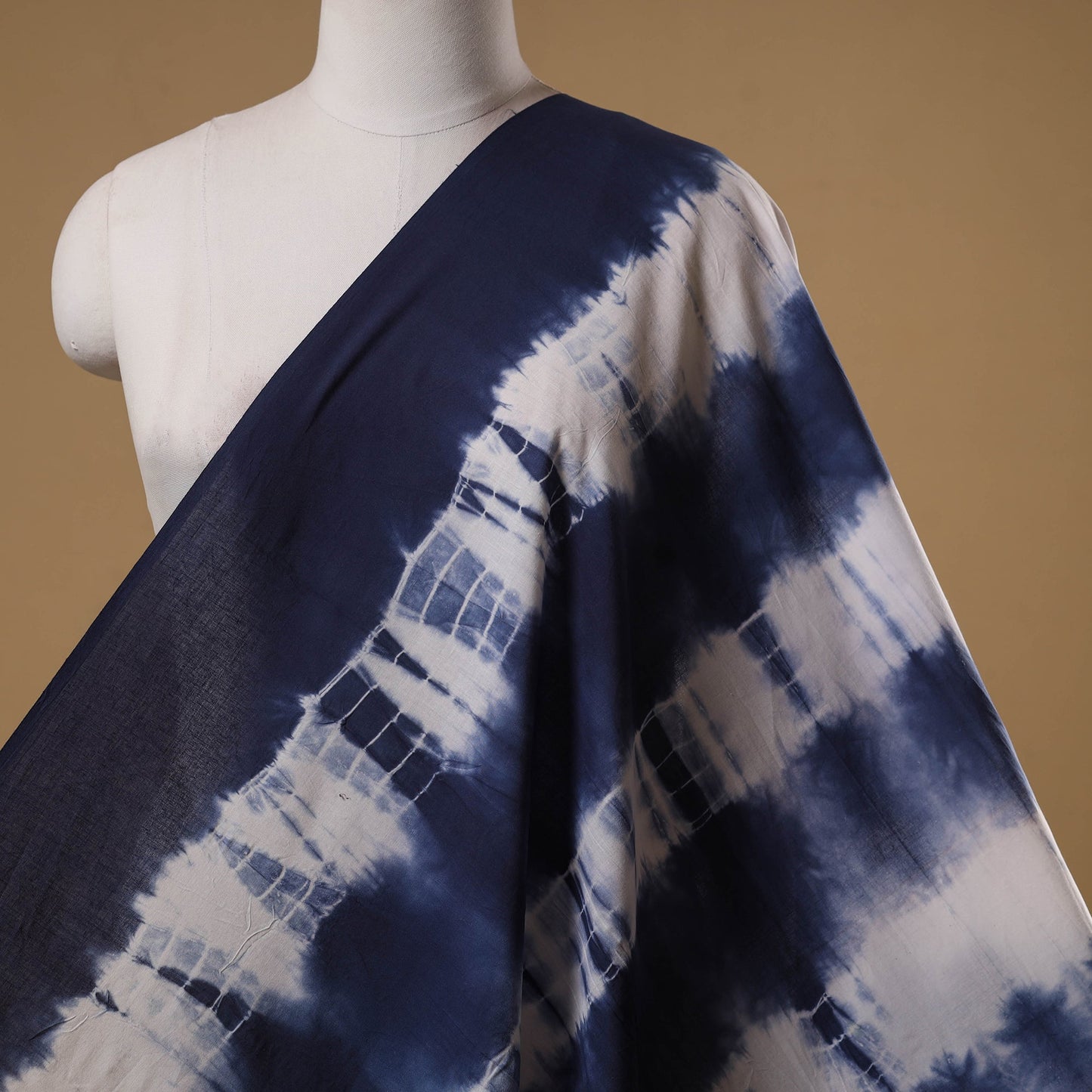 Black - tie-dye cotton shibori fabric 13 - handcrafted