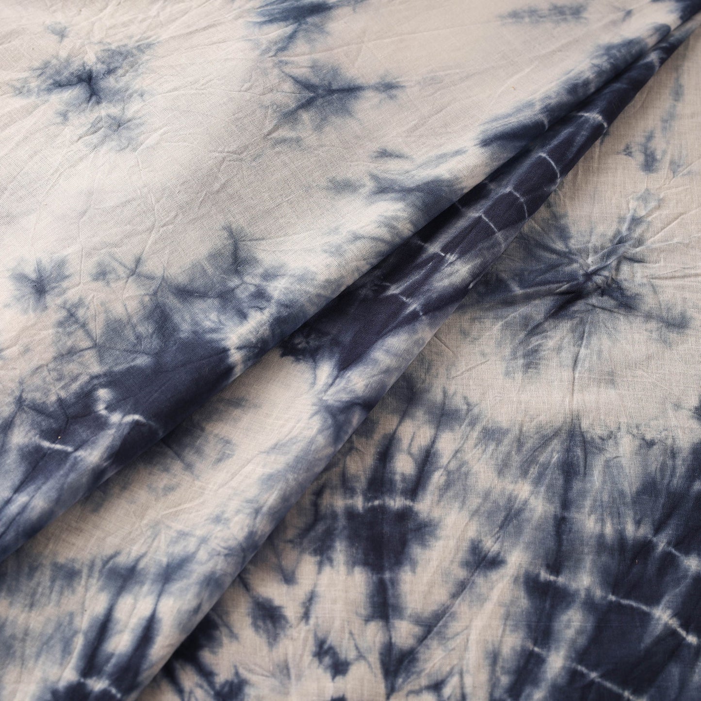 Blue Tie-Dye Cotton Shibori Fabric 