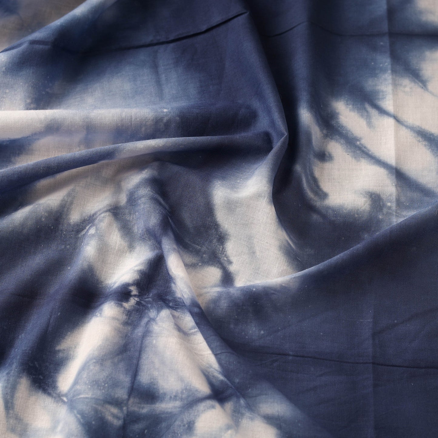 Buy Blue Tie-Dye Cotton Shibori Fabric Online