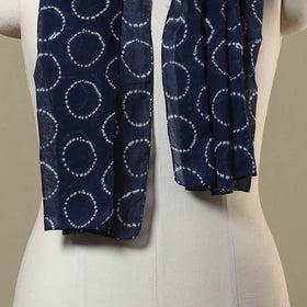 Blue Tie-Dye Cotton Shibori Stole 