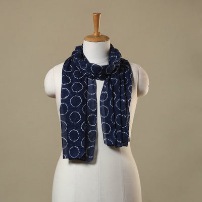 Blue Tie-Dye Cotton Shibori Stole 