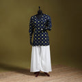 Blue - tie-dye cotton short bandhani kurta 04 - handcrafted
