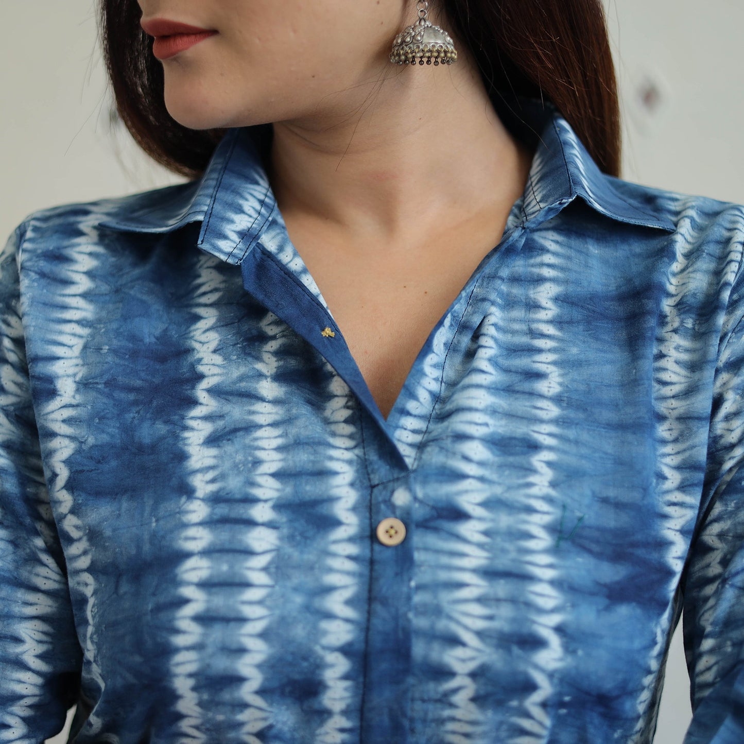 Buy Blue Tie & Dye Cotton Straight Shibori Kurta