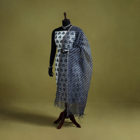 Blue - tie-dye kota doria cotton leheriya dupatta 01