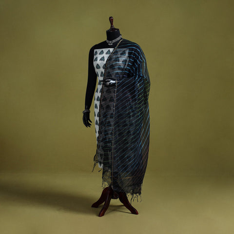 Blue - tie-dye kota doria cotton leheriya dupatta 04