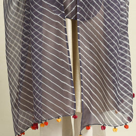 Blue Tie & Dye Kota Doria Cotton Leheriya Dupatta