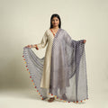 Blue Tie & Dye Kota Doria Cotton Leheriya Dupatta