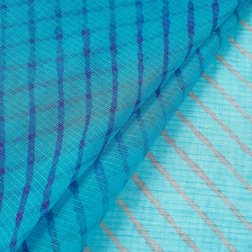 Blue - leheriya tie-dye kota doria cotton fabric