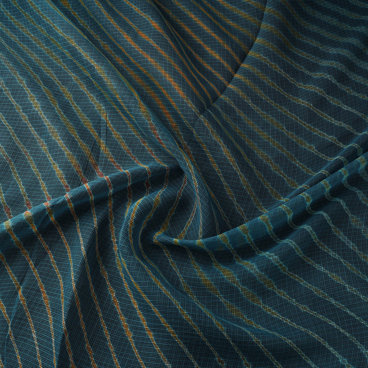 Blue - tie-dye kota doria cotton leheriya fabric 14