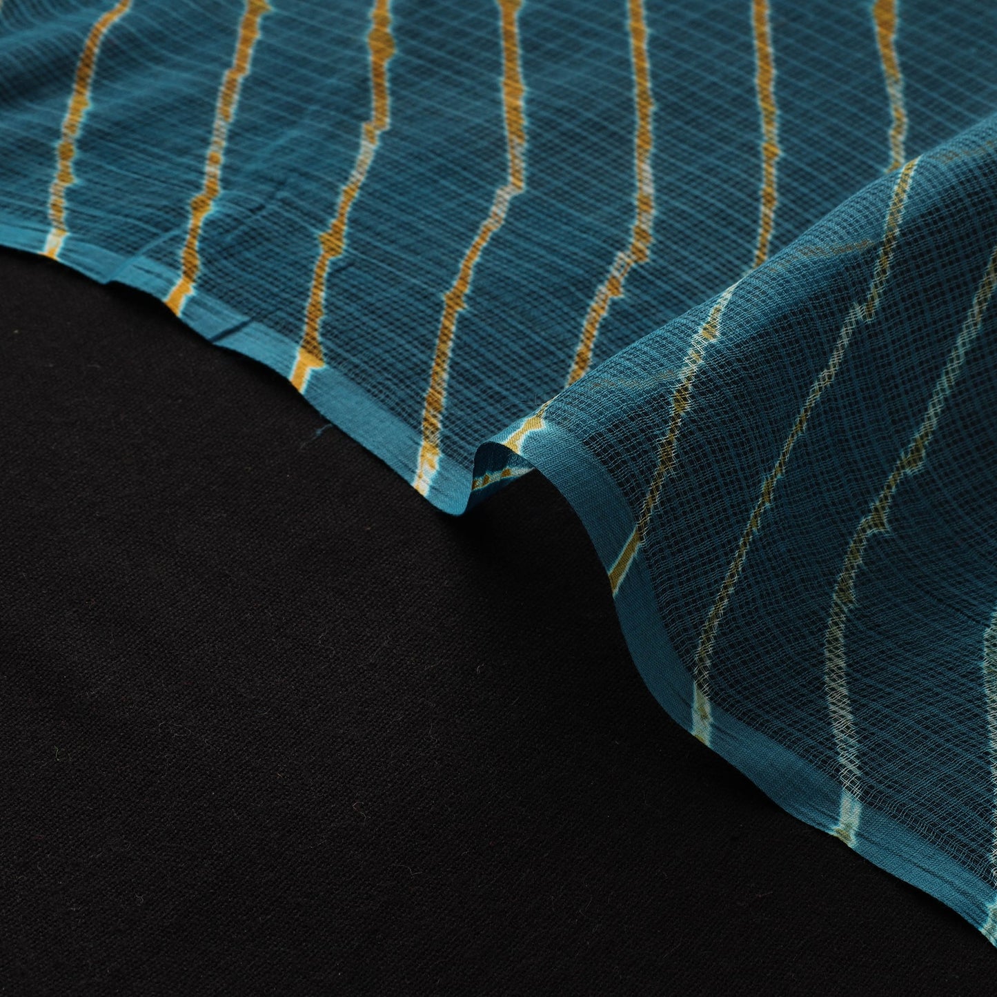 Blue - tie-dye kota doria cotton leheriya fabric 14