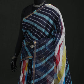 Tie-dye kota doria cotton leheriya saree 09 - handcrafted