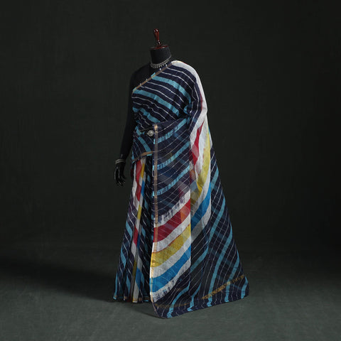 Tie-dye kota doria cotton leheriya saree 09 - handcrafted