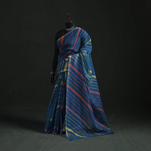 Tie-dye kota doria cotton leheriya saree 12 - handcrafted