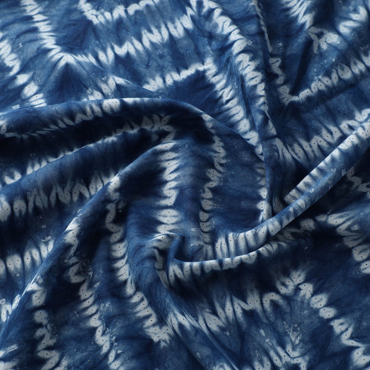  Blue Tie & Dye Pure Cotton Shibori Fabric Online