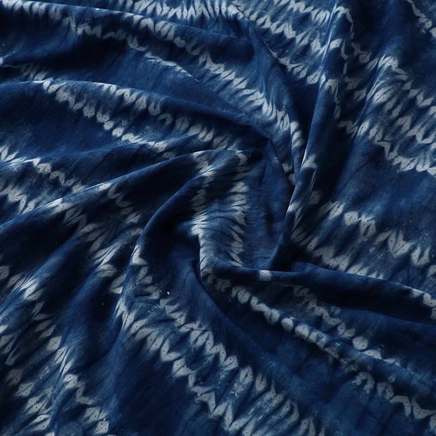  Blue Tie & Dye Pure Cotton Shibori Fabric 