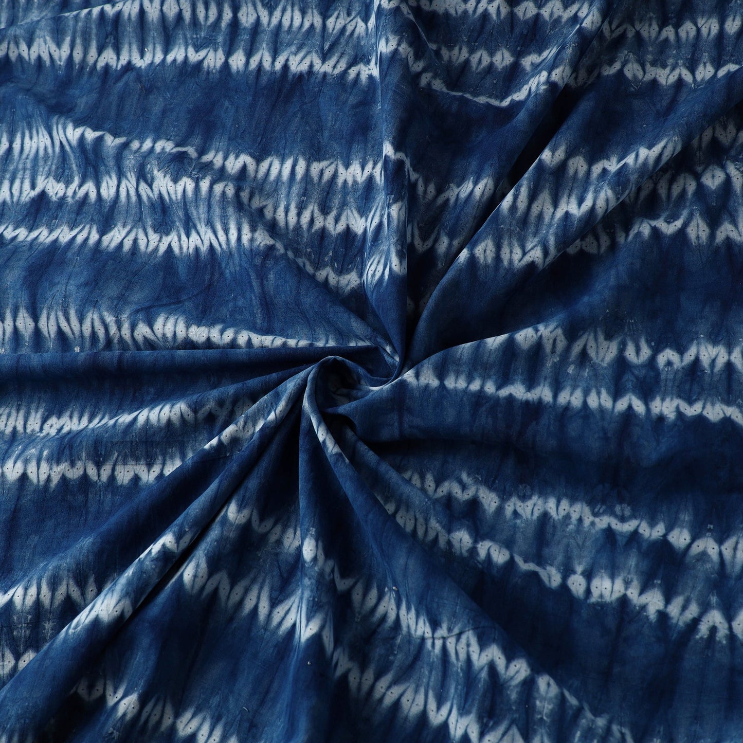  Blue Tie & Dye Pure Cotton Shibori Fabric 