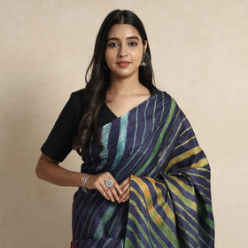  Leheriya Tie-Dye Tussar Silk Handloom Saree 