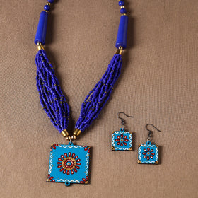 tikuli art handpainted necklace set
