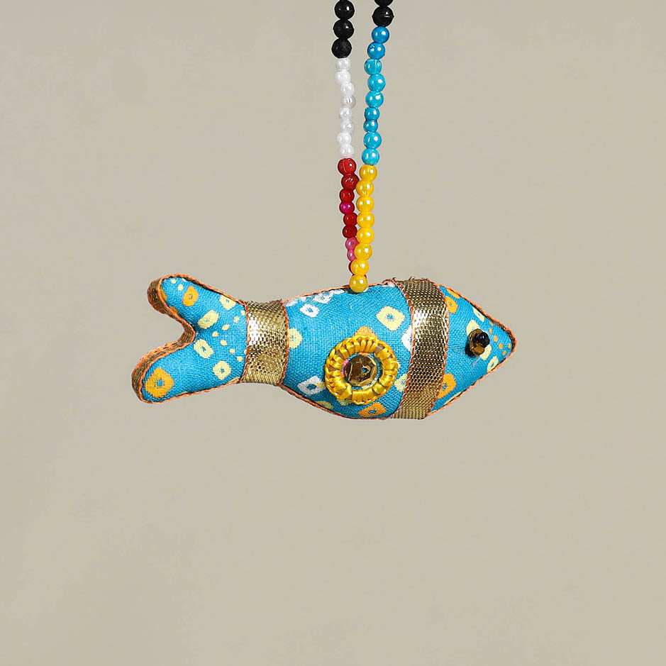 Blue Traditional Handmade Fish Doll Keychain