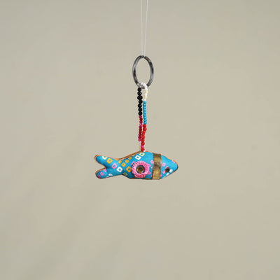 Blue Traditional Handmade Fish Doll Keychain